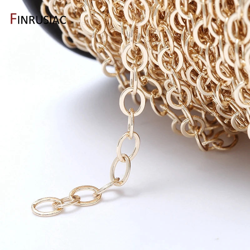 DIY Jewellery Chain Bulk 2020 New 14K Real Gold Plated Brass Round Cuban Chain For Jewellery Making Supplies