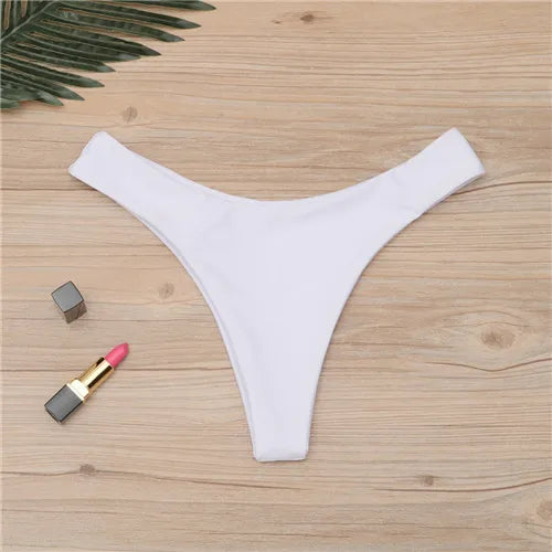 2026 Sexy Bikini Bottoms Brazilian Swimwear Women Briefs Thong Low Waist Swimsuit Bottom Solid Cheeky Bikini Bottom Swim Trunks