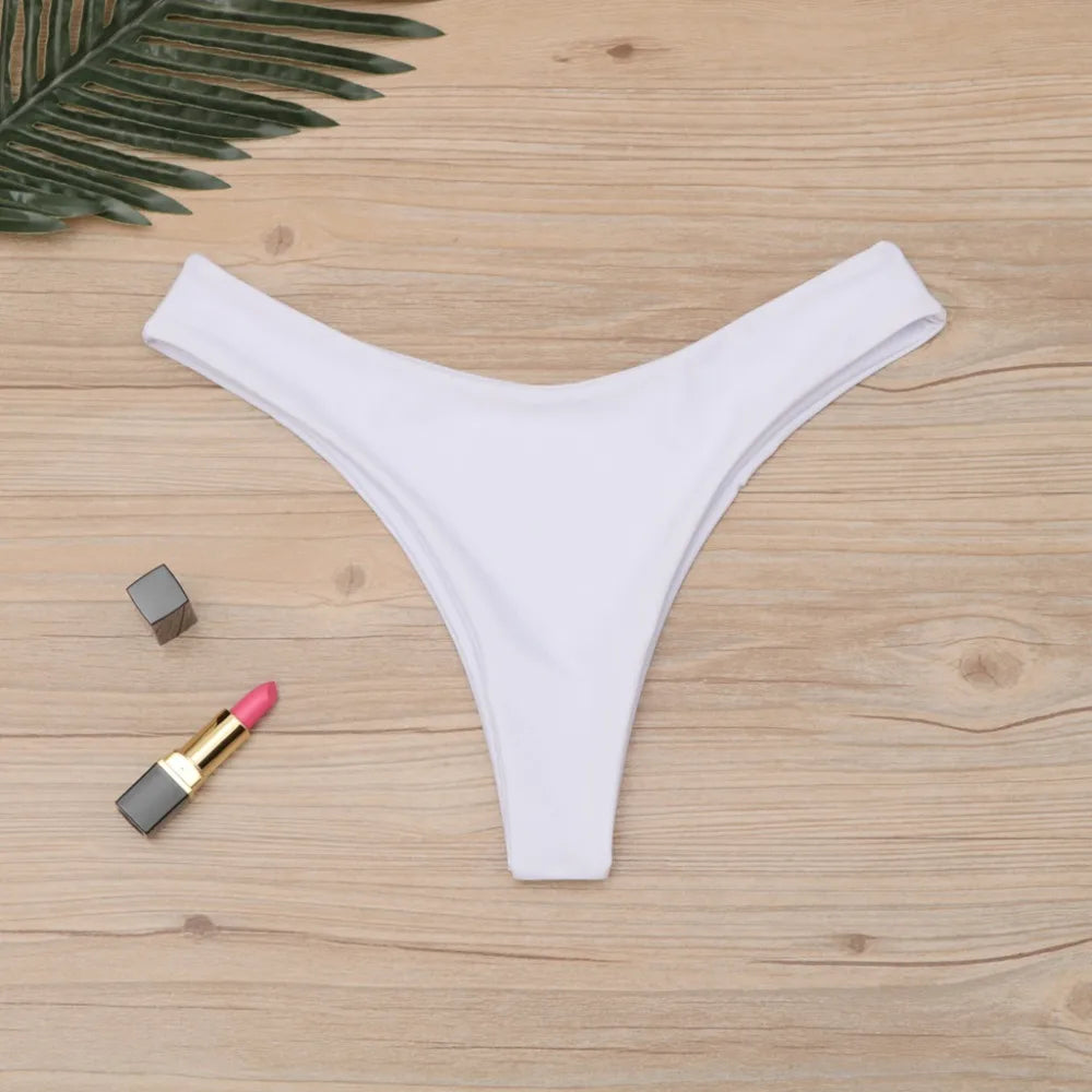 2026 Sexy Bikini Bottoms Brazilian Swimwear Women Briefs Thong Low Waist Swimsuit Bottom Solid Cheeky Bikini Bottom Swim Trunks