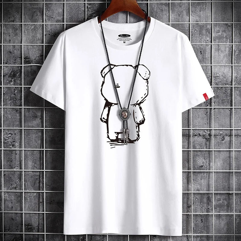 T Shirt for Men 2026 Newest Clothing Fitness White O Neck Anime Man T-shirt For Male Oversized S-6XL New Men T-shirts Goth Punk