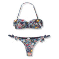 Falbala Brazilian Push Up Bikinis Women Floral Halter Print Swimsuit For Girls Lady Thong Bikini Set Bandage Biquinis Swimwear