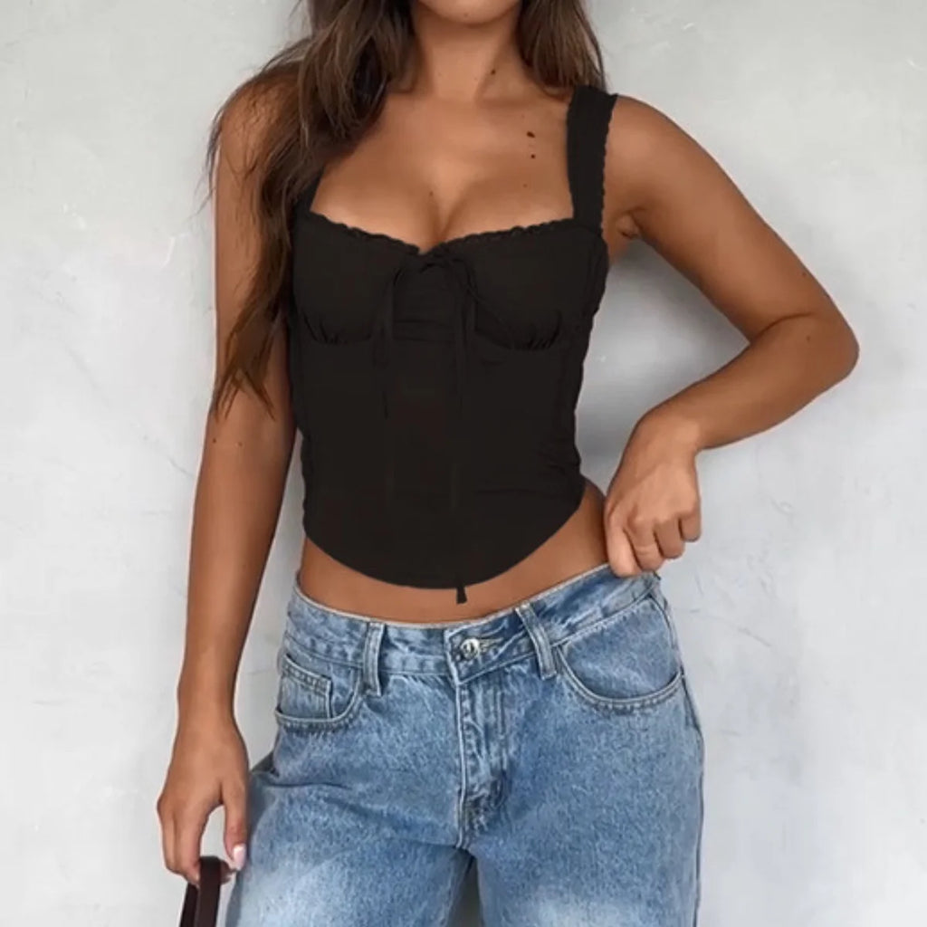 Bustier Corset Top for Women Y2K Square Neck Tank Crop Tops Camisole 2026 Summer Fashion Going Out Vest Slim Fit Bodyshaper Tops
