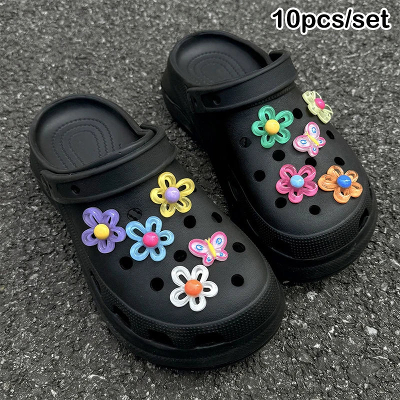 Sea DIY Shell Hole Punch Shoe Charms Ocean Lava Rock & Starfish Shoe Clips For Summer Sandals & Slippers Decorations Women Gifts