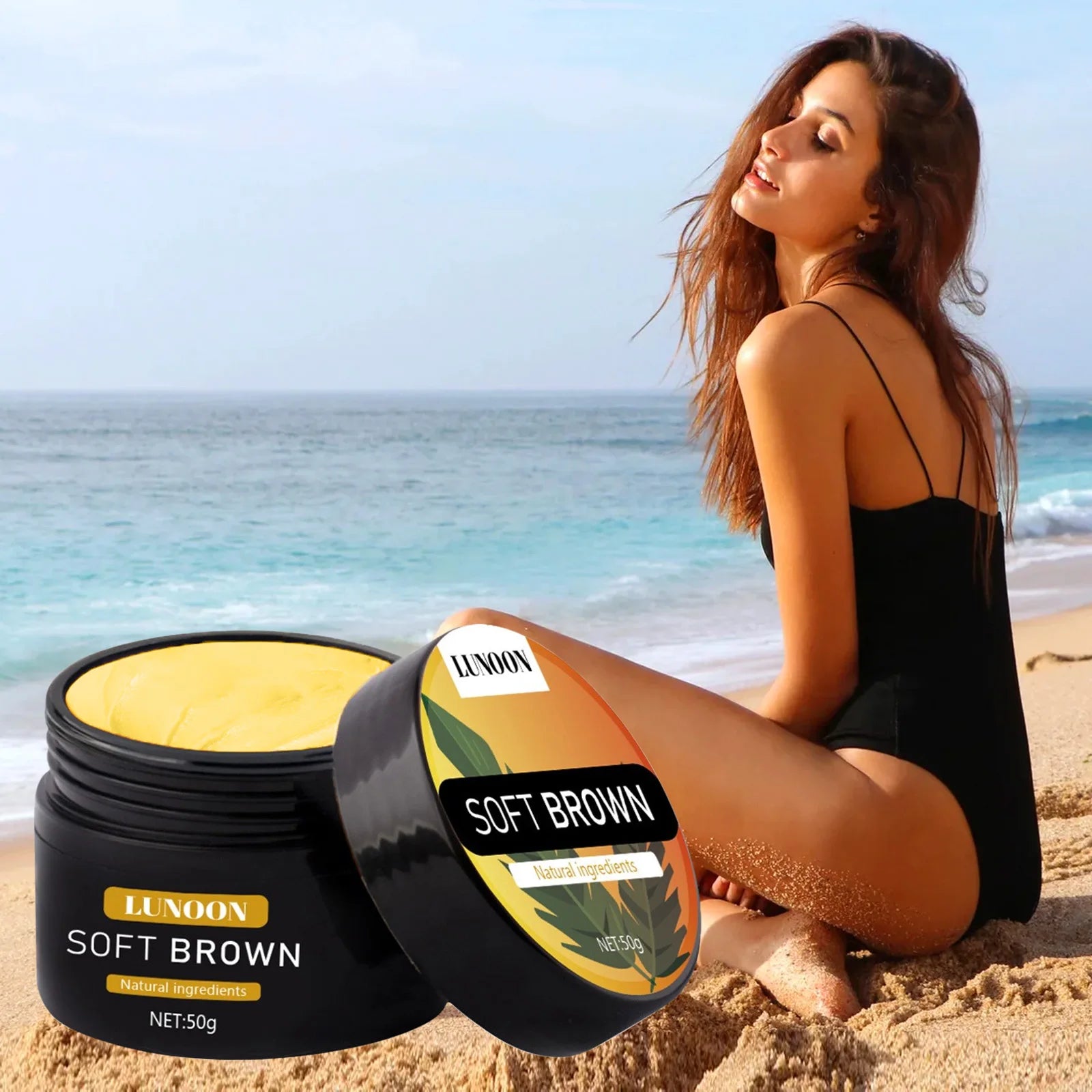 Self-Tanning & Suntan Shield Cream - Long-Lasting Face & Body Bronzer, Nourishing Formula for Natural Sun-Kissed Look. 2pcs