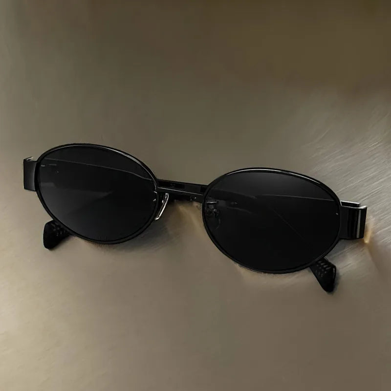 Trendy Oval Sunglasses for Women 2026 Luxury Brand Designer Metal Frame Sun Glasses Ladies Classic Vintage Round Shades Unisex