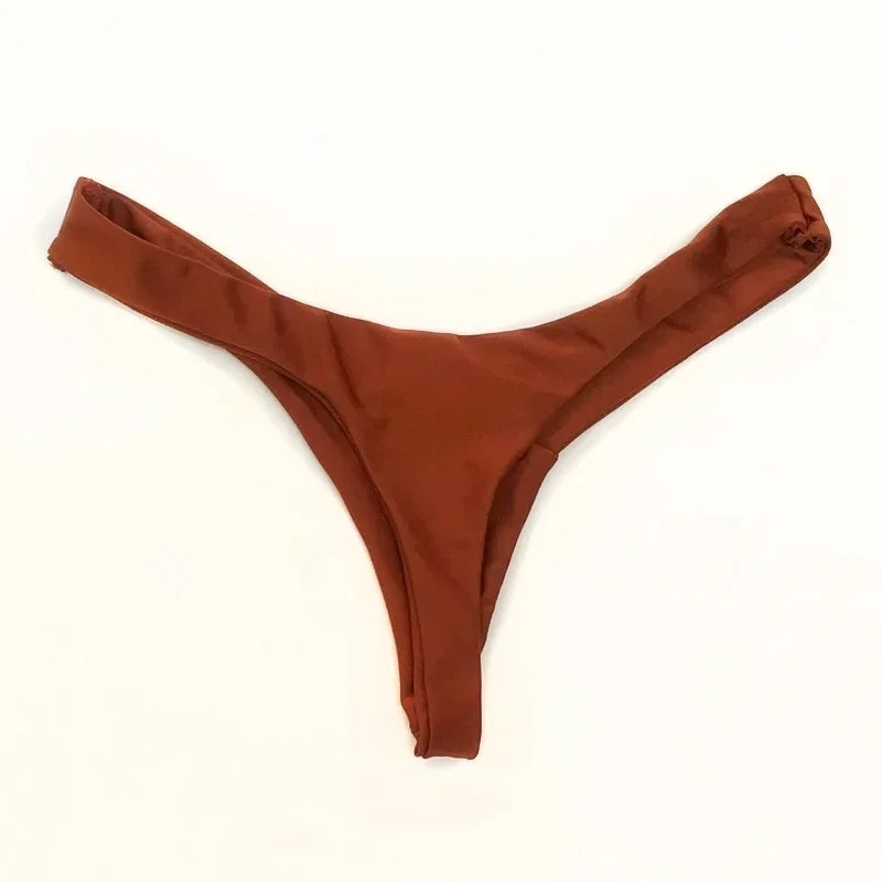 Hot Sexy Women Solid Color Brazilian Bikini Beachwear Bottom V Cheeky Bottom Beach Thong Swimwear Swimsuit Bathing Suit Shorts