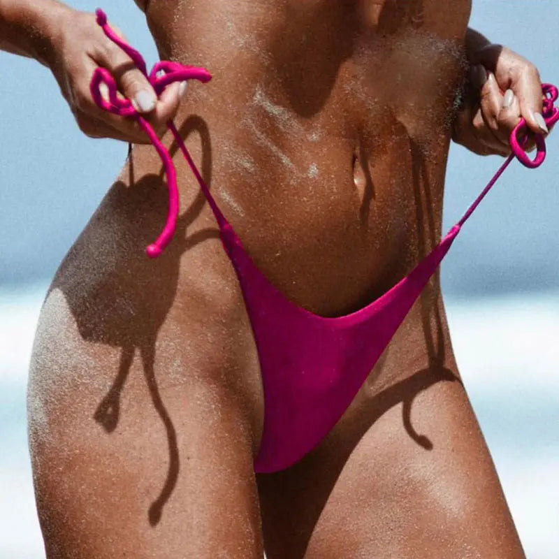 Women Bikini Mini Micro Sexy Swimwear Brazil Butt Girls Sex Feminine Bikinis Lace-Up Sports Shorts Brazilian Thong Swim Shorts