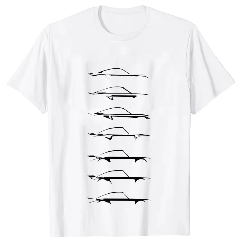 Men's T-shirt Auto Racing Car Design Tshirt Summer Classic Casual Fashion Sports Fitness O Neck Short Sleeve Comfortable Tees