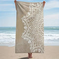 Beach Towel Beach Towel with Intricate White Mandala Design for Summer Getaways Quick-Drying Microfiber  for Beaches