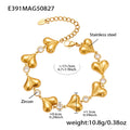 Tennis Bracelet For Women Stainless Steel Chain Bracelets 18k Gold Plated Romantic Heart Cubic Zirconia Zircon Gemstone Bracelet
