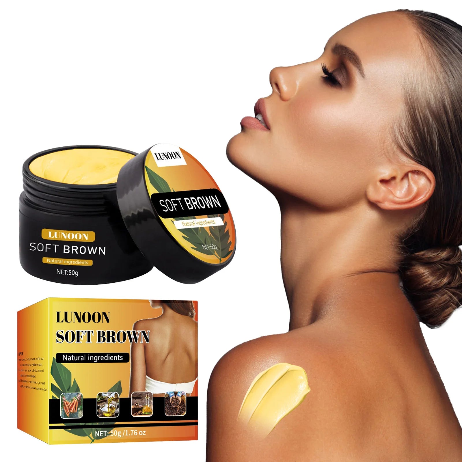 Self-Tanning & Suntan Shield Cream - Long-Lasting Face & Body Bronzer, Nourishing Formula for Natural Sun-Kissed Look. 2pcs