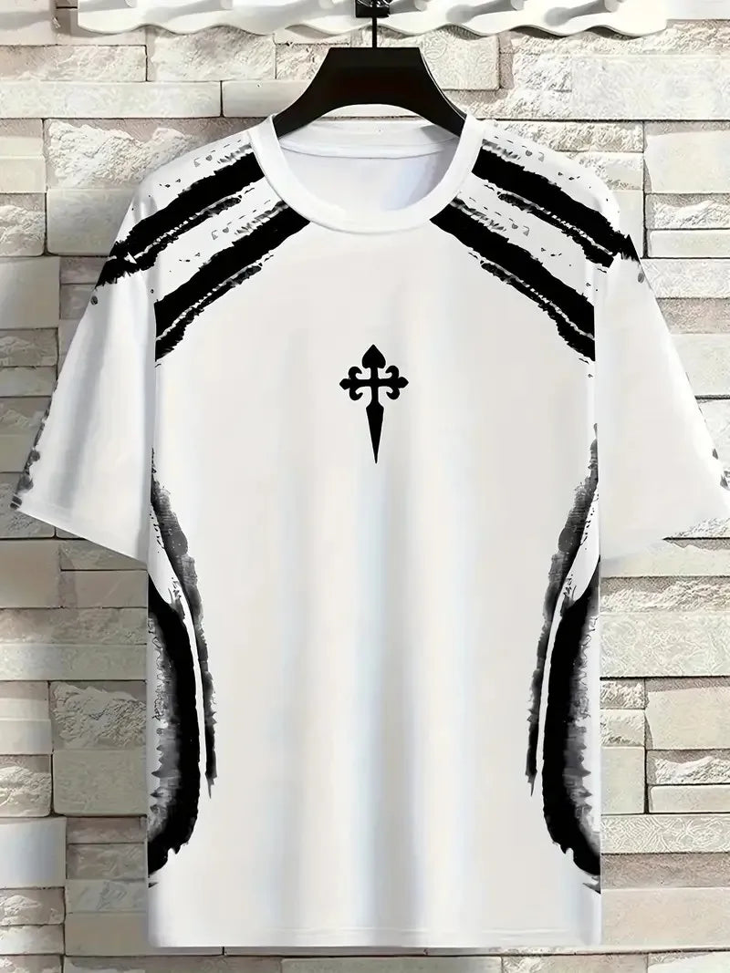 The new men's T-shirt for the summer of 2026 features street fashion casual comfort breathability and 3D pattern printing