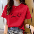 Women's T-shirt with simple print, suitable for daily wear, casual style, for both men and women, summer short-sleeved T-shirt