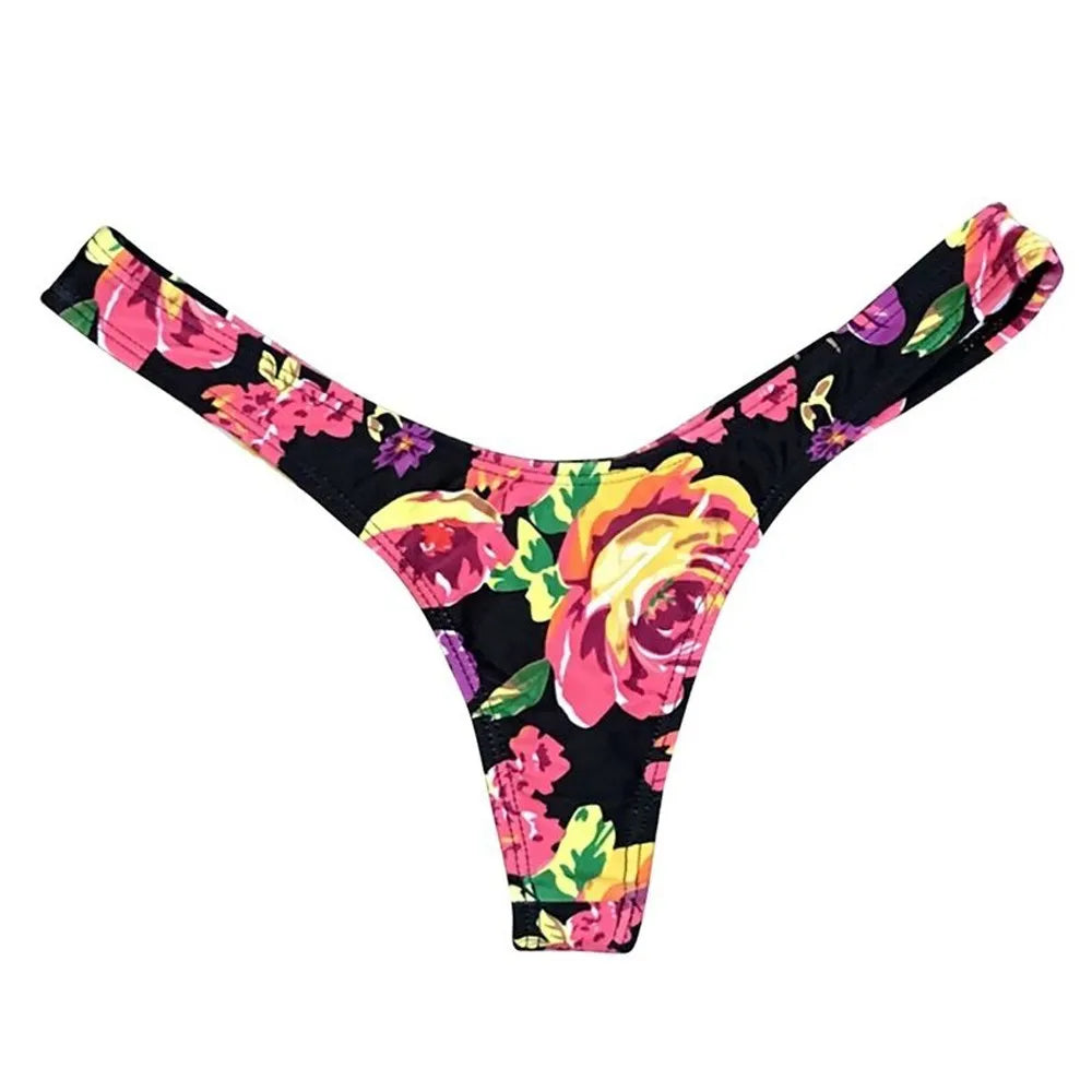 Women Brazilian Print Bikini Bottom Thong Bathing Beach Swimsuit Swimwear Summer Beach Comfortable Sexy Thong Bikini 2026 Mujer