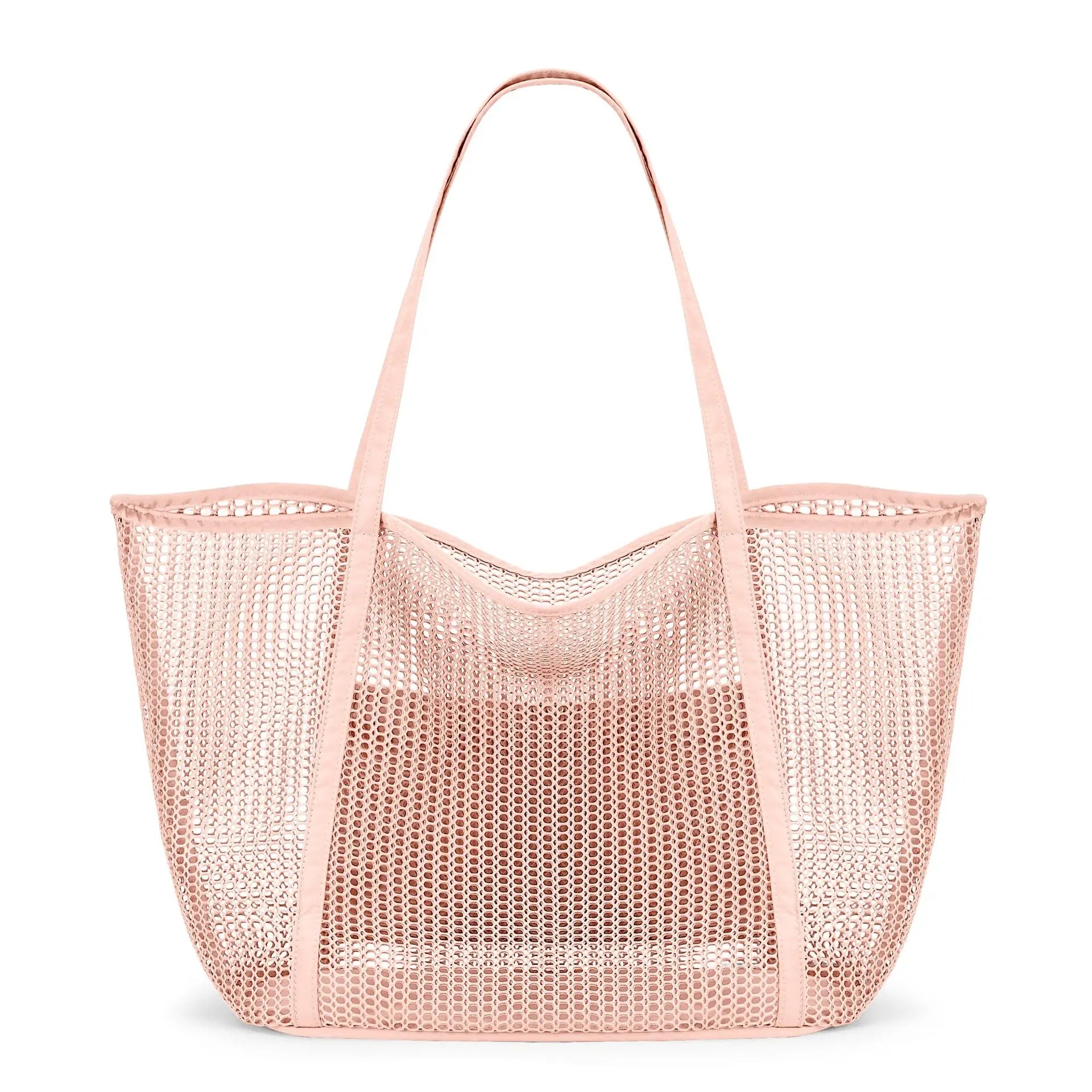 Beach Mesh Tote Bag Womens Shoulder Handbag 27L Grocery Bag Storage Bag for Cruise/Swim/Vacation Essentials 해변 그물코 핸드백