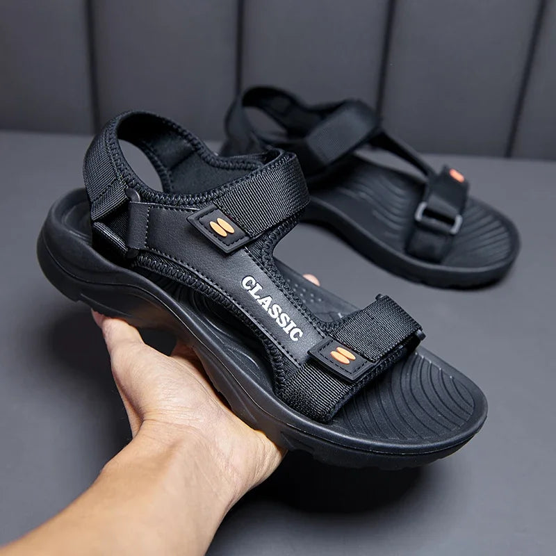 2026 New Men Sandals Summer Leisure Beach Holiday Sandals Men Shoes Outdoor Sneakers Male Retro Comfortable Casual Sandals Men