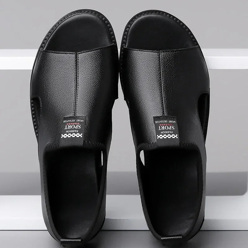 Sandals for Men Brand Casual Shoes Outdoor Fashion Men's Slippers Comfortable Beach Shoes High Quality Leather Men Flat Sandals