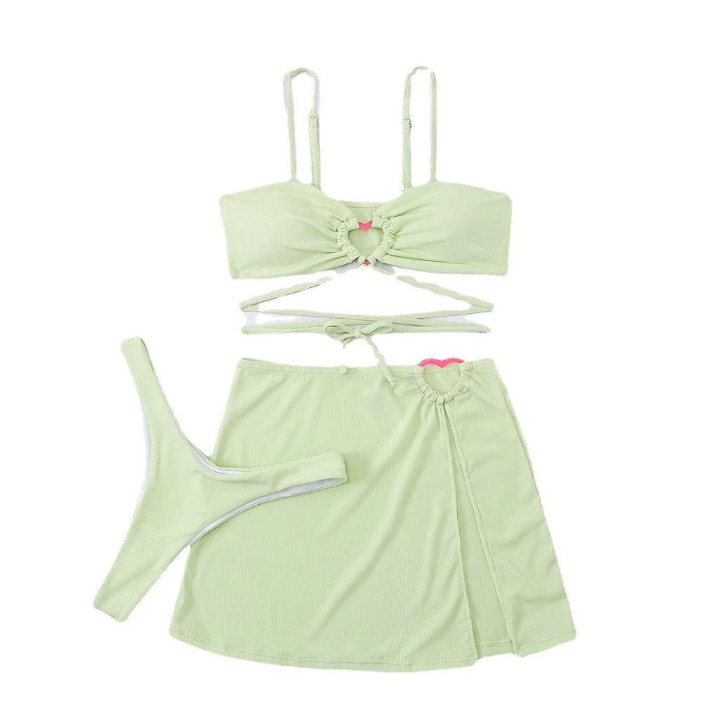 Brazilian Thong Bikini 2022 Women With Skirt Sexy Swimwear Female Padded Swimsuit Push Up Beachwear Bathing Suit Biquini Summer🇧🇷🇧🇷🇧🇷🥵