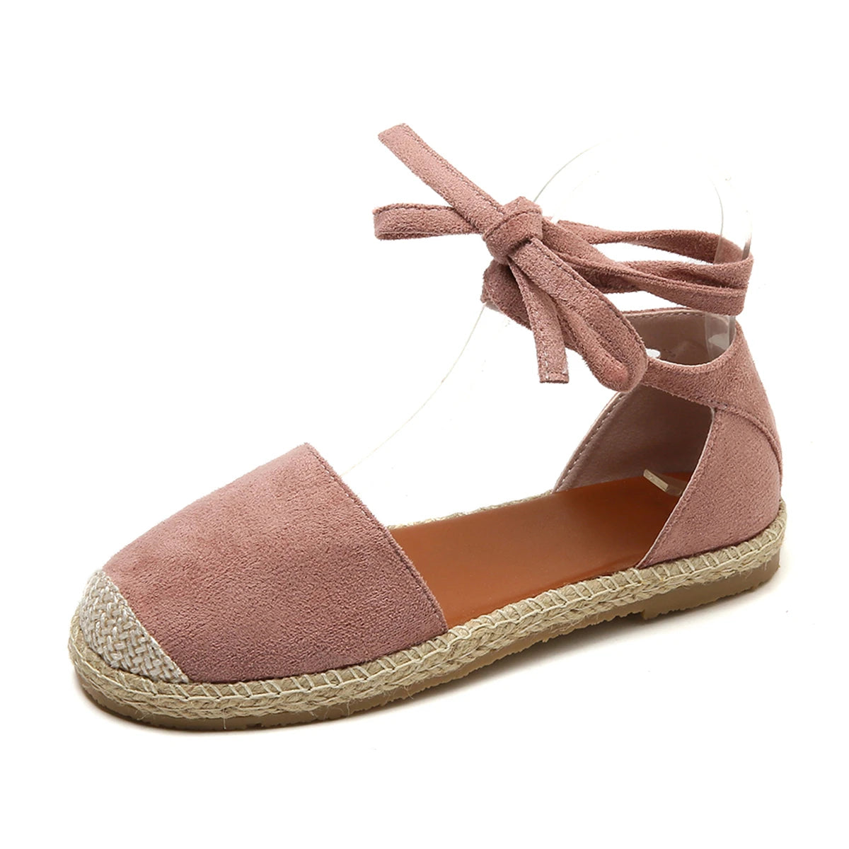 Designer Sandals for Women in Summer Fashion Round Toe Casual Flat Shoes Ankle Lace-up Rattan Woven Grass Roman Sandals