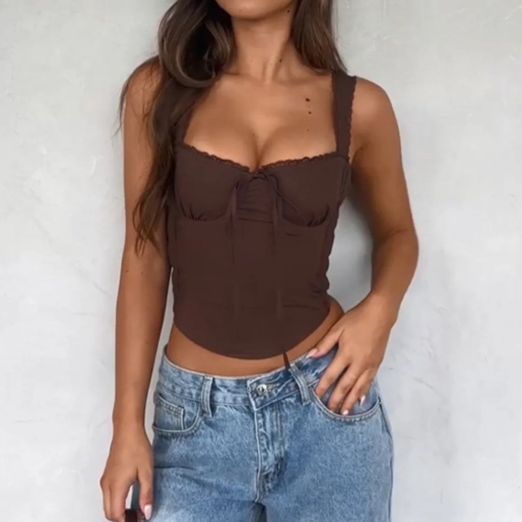 Bustier Corset Top for Women Y2K Square Neck Tank Crop Tops Camisole 2026 Summer Fashion Going Out Vest Slim Fit Bodyshaper Tops