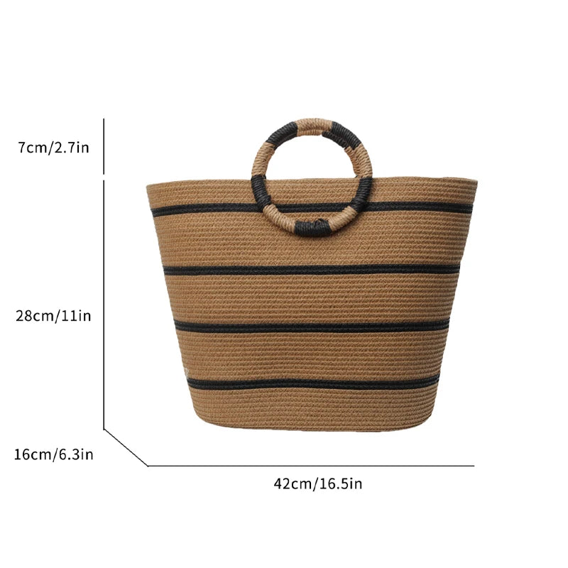 Fashion Handmade Woven Straw Handbag Summer Shoulder Bag Large Beach Bag Women Luxury Handbags Women Bags Designer Borsa Mare