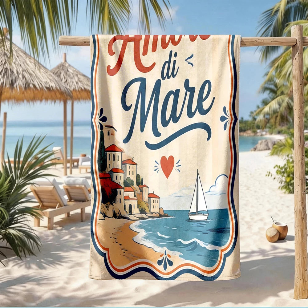 1pc Assorted Summer Coastal Beach Towels: Vibrant Pool & Beach Essential Prints Perfect choice for beach vacation party gifts