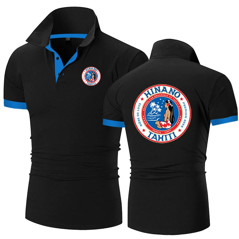Hinano Tahiti Beer 2026 Men's New Summer Hot Sale Fashion Cotton Breathable Polos Shirt Casual Solid Color Slim Fit Top Clothing