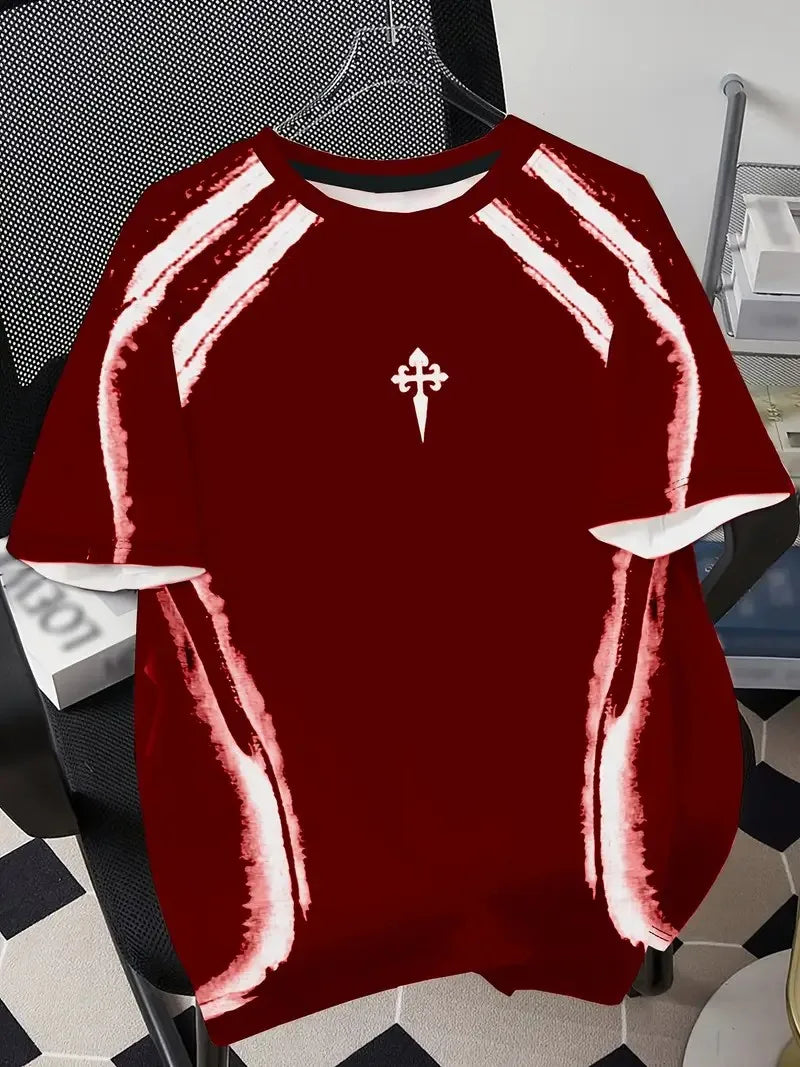 The new men's T-shirt for the summer of 2026 features street fashion casual comfort breathability and 3D pattern printing