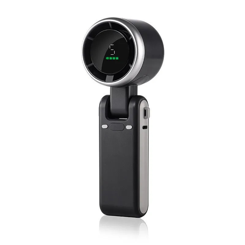 Mini Ventilador de Mano de Cinco Velocidades Ajustables Multifuncional, Recargable por USB Portátil para Viajes Hogar y Oficinas