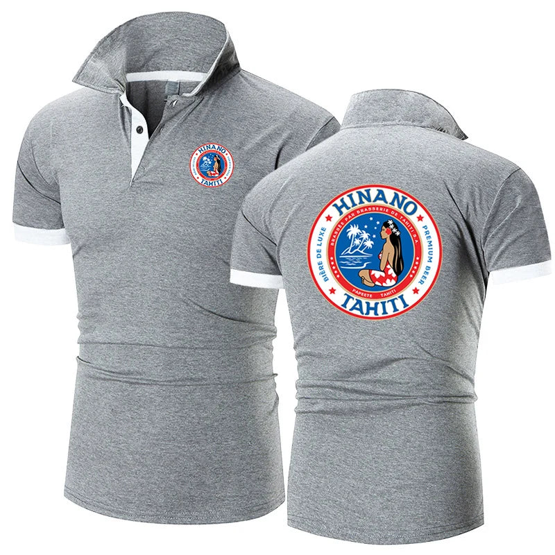 Hinano Tahiti Beer 2026 Men's New Summer Hot Sale Fashion Cotton Breathable Polos Shirt Casual Solid Color Slim Fit Top Clothing