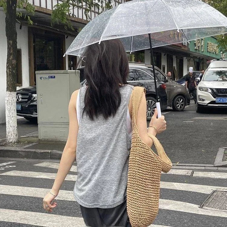 Large Capacity Straw Bag Shoulder Crossbody Basket Weave Canvas Beach Bag for Women Summer Vacation Casual Style Handbag