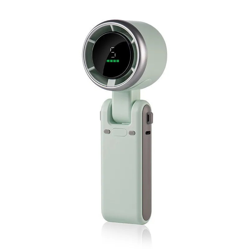 Mini Ventilador de Mano de Cinco Velocidades Ajustables Multifuncional, Recargable por USB Portátil para Viajes Hogar y Oficinas