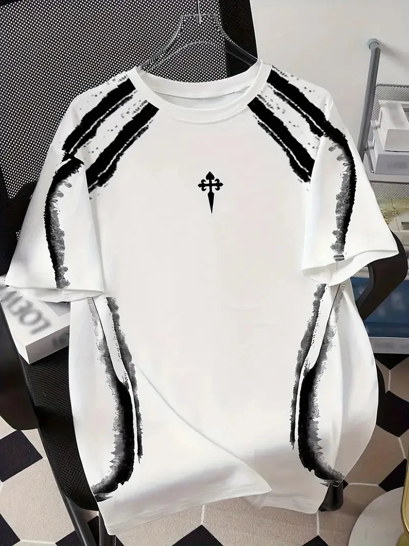 The new men's T-shirt for the summer of 2026 features street fashion casual comfort breathability and 3D pattern printing