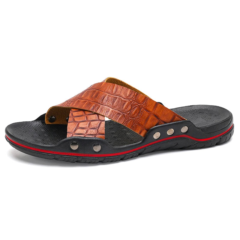 Summer Men Sandals Beach Shoes Outdoor Slippers for Men Comfortable Shoes Solid Color Open Toe Casual High Quality Soft Bottom