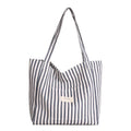 New Shopping Bag Beach Tote Bag Fashion Women Canvas Summer Large Capacity Striped Shoulder Bag Tote Handbag Shoulder Bags ﻿