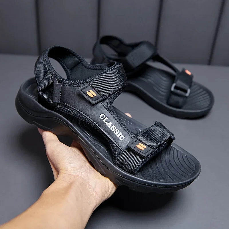 2025 New Men Sandals Summer Leisure Beach Holiday Sandals Men Shoes Outdoor Sneakers Male Retro Comfortable Casual Sandals Men