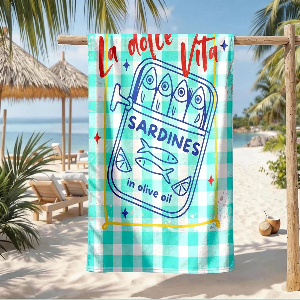 1pc Assorted Summer Coastal Beach Towels: Vibrant Pool & Beach Essential Prints Perfect choice for beach vacation party gifts