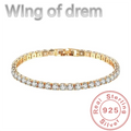 Dazzling 925 Sterling Silver Tennis Bracelet Rose Gold Shining Cubic Zirconia Bracelet Wedding Jewelry Gift
