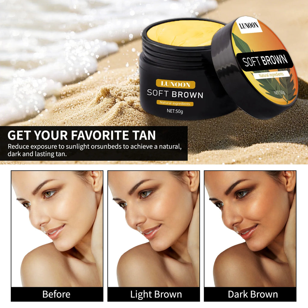 Self-Tanning & Suntan Shield Cream - Long-Lasting Face & Body Bronzer, Nourishing Formula for Natural Sun-Kissed Look. 2pcs