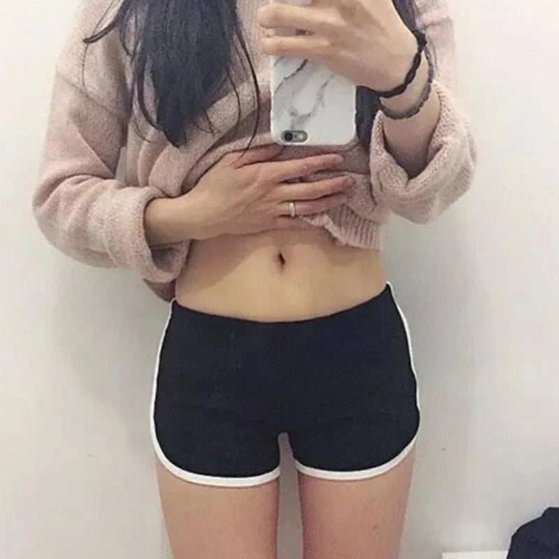 Sports Shorts Women Summer 2026 New Candy Color Anti Emptied Skinny Shorts Casual Lady Elastic Waist Beach Correndo Short Pants