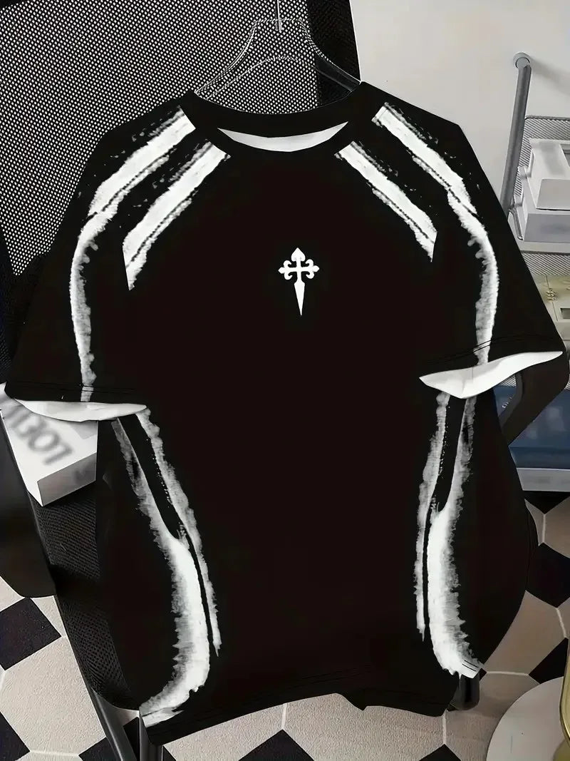 The new men's T-shirt for the summer of 2026 features street fashion casual comfort breathability and 3D pattern printing