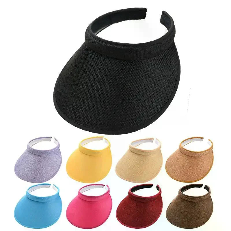 Summer Sun Hat Portable Wide Brim Beach Hats Outdoor Traveling Foldable Visor Hat Multi-function Straw Cap Suncap For Women