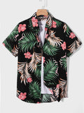 Hawaiian Vacation Shirt for Men - Soft, Airy & Colorful Short Sleeve Top with Palm Tree & Ocean Wave Designs