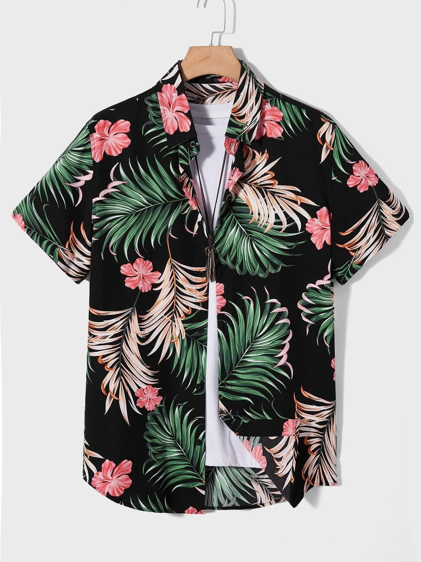 Hawaiian Vacation Shirt for Men - Soft, Airy & Colorful Short Sleeve Top with Palm Tree & Ocean Wave Designs