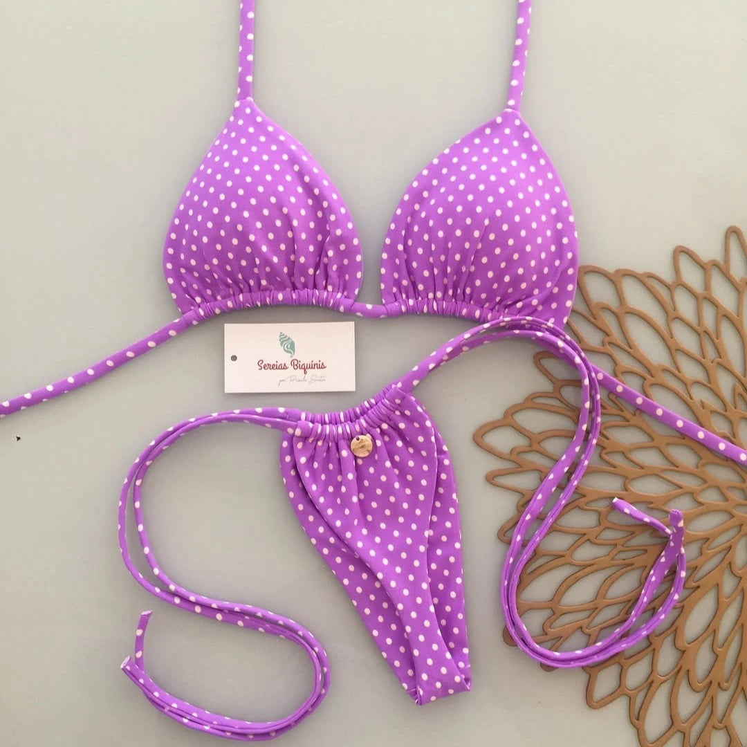 2026 New Sexy Lace-up Print Brazilian Bikini Women Swimsuit Micro Swimwear Backless Biquini Swimsuits Beachwear Thong Купальник