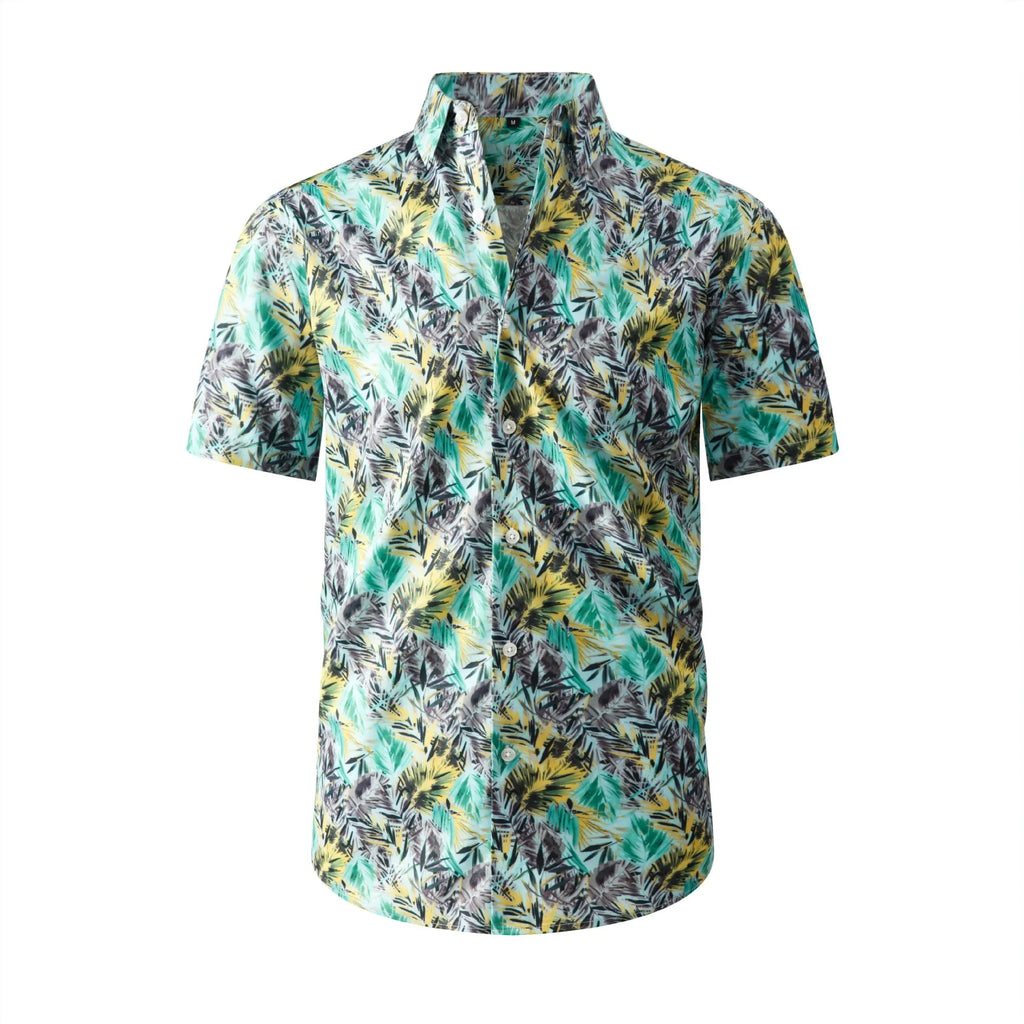 Hawaii beach shirt for men - casual stretchable ice silk cool short-sleeved shirt, comfortable and loose for a vacation outfit