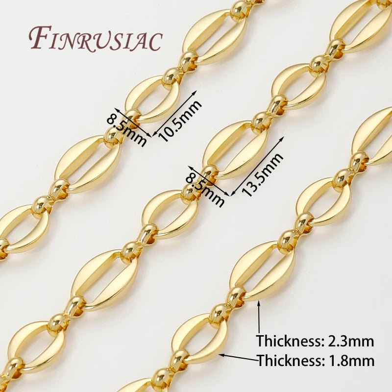 0.5-1 Meter 18K Gold Plated Oval Curb Cuban Chains For Jewelry Making Supplies,DIY Necklace Bracelet Chain Bulk Chains Wholesale