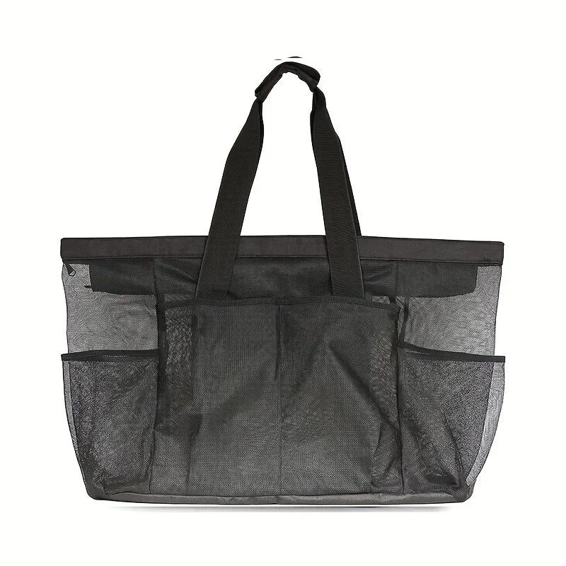 Extra Large Beach Bag - Lightweight Swimming Waterproof Foldable with Mesh Straps Zippered Pockets and Fixed Shoulder Straps
