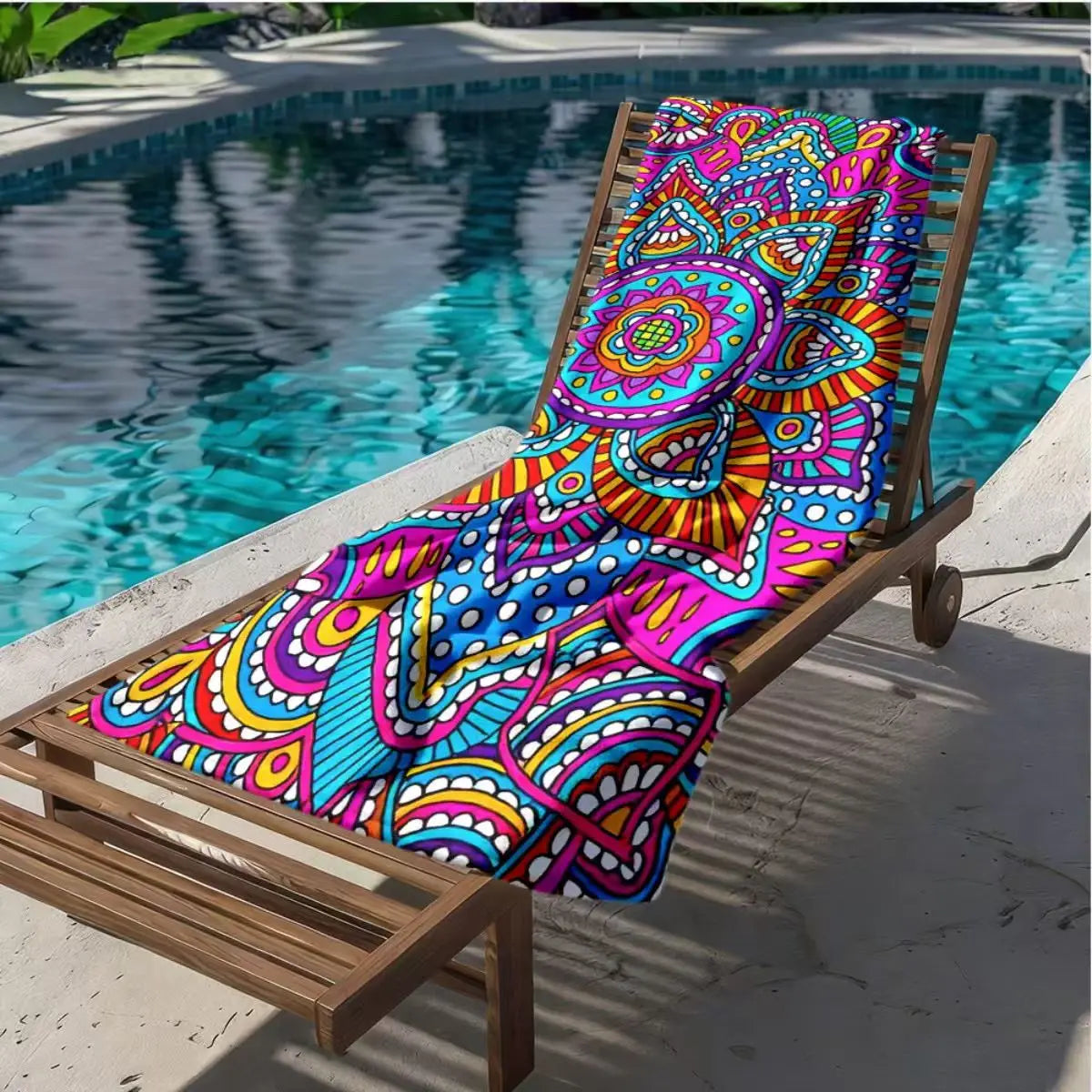 1Pc, Colorful Bohemian Patterned Beach Towel, Super Absorbent and Lightweight Beach Towel - Sand-Free, Quick-Drying Towel, Soft Microfiber, Suitable for Various Settings Such as the Beach, Swimming Pool, Gym, Bathroom, Campin