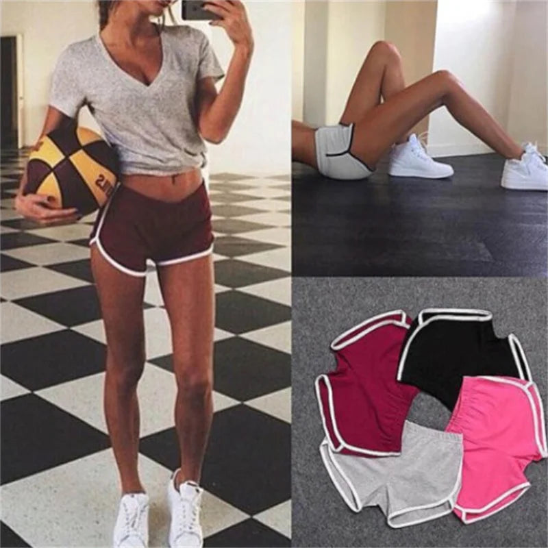 Sports Shorts Women Summer 2026 New Candy Color Anti Emptied Skinny Shorts Casual Lady Elastic Waist Beach Correndo Short Pants